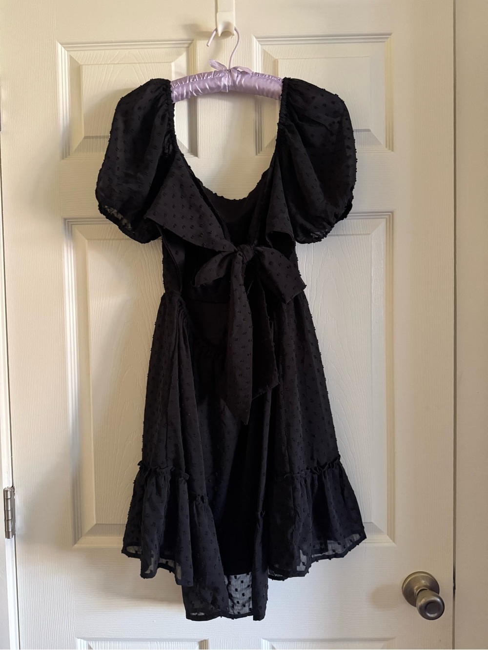 Altar'd State Elsie Puff Sleeve Swiss Dot Mini Dress - Picture 3 of 4